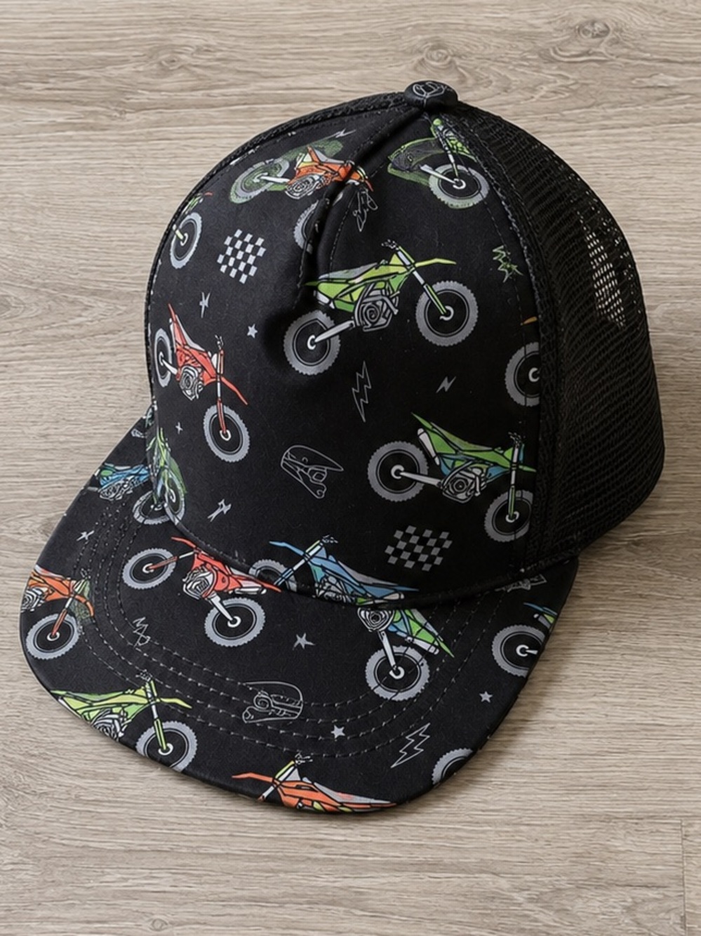 Strictly Wild Dirt Bike Trucker Hat Baby 3M-12M  Snapback Motocross Moto Cap